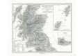 Velká Británie sever, Stieler,  oceloryt, 1872