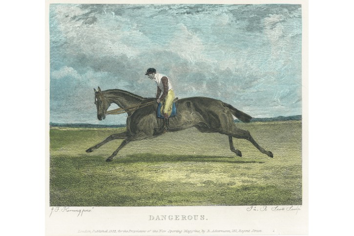 Kůň Dangerous, kolor. oceloryt, 1833