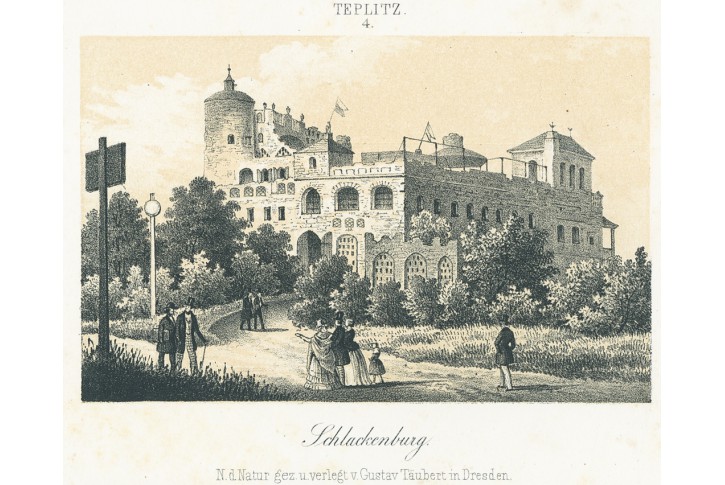 Teplice Škvárovník, Täubert, litografie, 1850