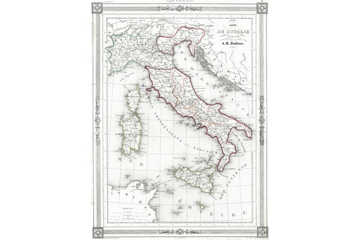 Italie,  Dufour, oceloryt, 1852