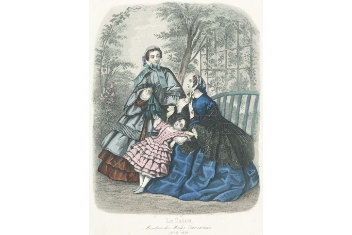 Moda II., kolorovaná litografie, 1859