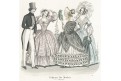 Moda 30., kolorovaná litografie, 1843