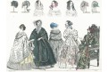 Moda, kolorovaná litografie, 1840
