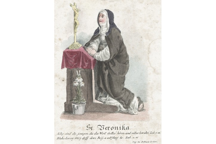 Sv. Veronika, Bohman, kolor. mědiryt, (1820)
