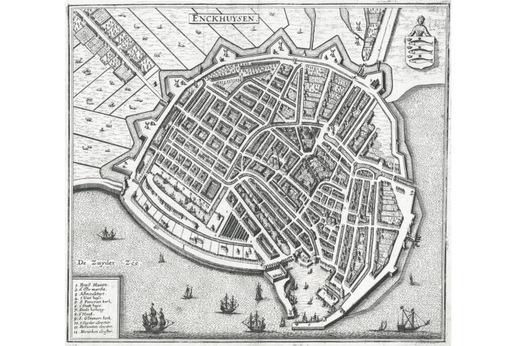 Enkhuizen, Merian M.,  mědiryt 1646