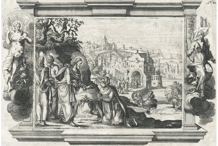 Rentz, Uzdravení malomocného, mědiryt, 1733