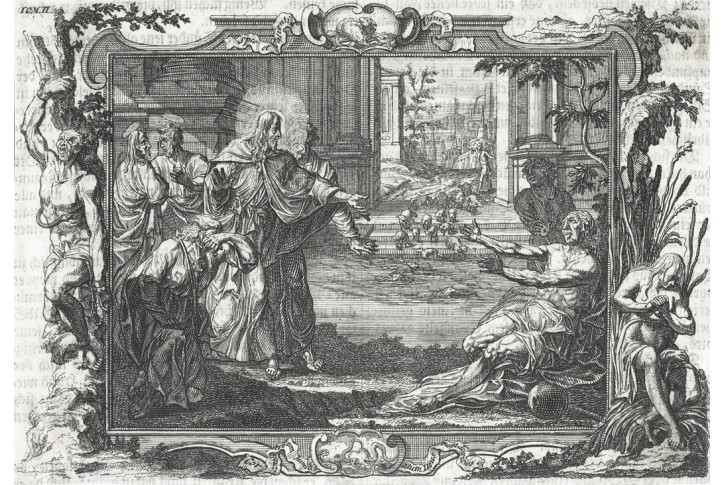 Rentz, Uzdravení chromého, mědiryt, 1733
