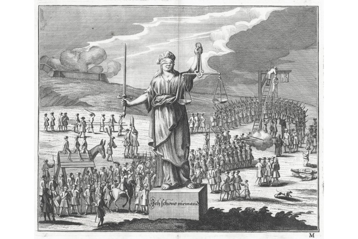 Spravedlnost exekuce, mědiryt, 1726
