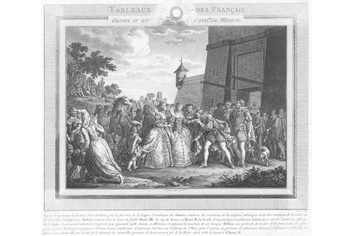 Jindřich IV.  Kateřna Medici, mědiryt , 1790