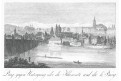 Praha od západu,  André, mědiryt, 1827