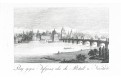 Praha od východu,  André, mědiryt, 1827