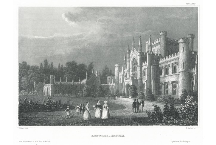 Lowther Castle, Meyer, oceloryt, 1850