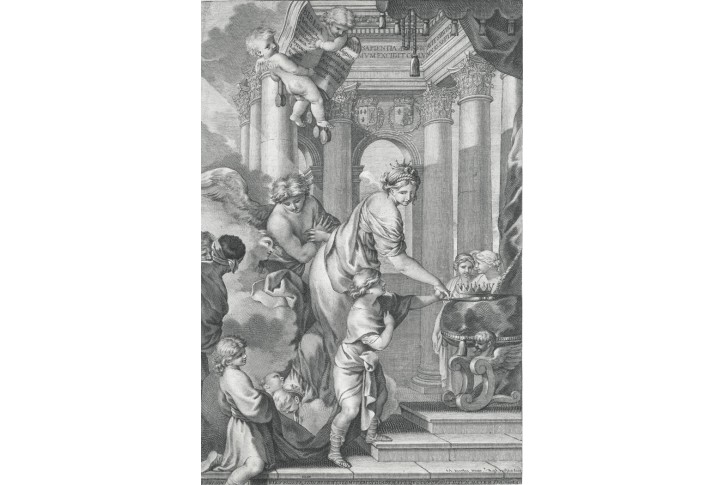 Šalamoun a Batšeba, Rousselet, mědiryt, 1645