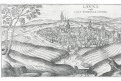 Louny, Braun Hogenberg, kolor. mědiryt 1617