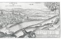 Louny, Braun Hogenberg, kolor. mědiryt 1617