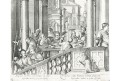 Večeře u Leviho, dle Veronese, mědiryt, (1600)