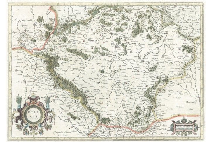 Mercator , Bohemia, kolor. mědiryt, 1613