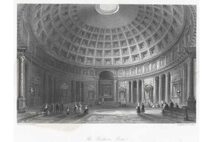 Roma Pantheon, Fischer oceloryt, (1840)