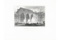 Praha Valdštejská sala, Lange, oceloryt, 1841