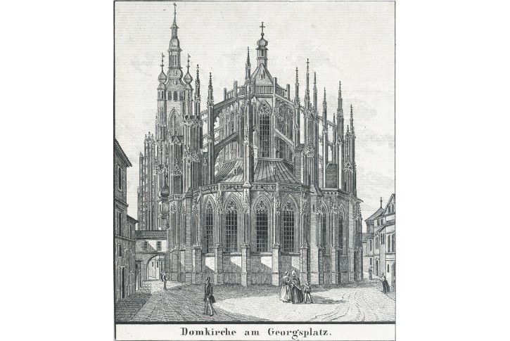 Praha Sv. Vít, VASQUEZ, litografie, 1840