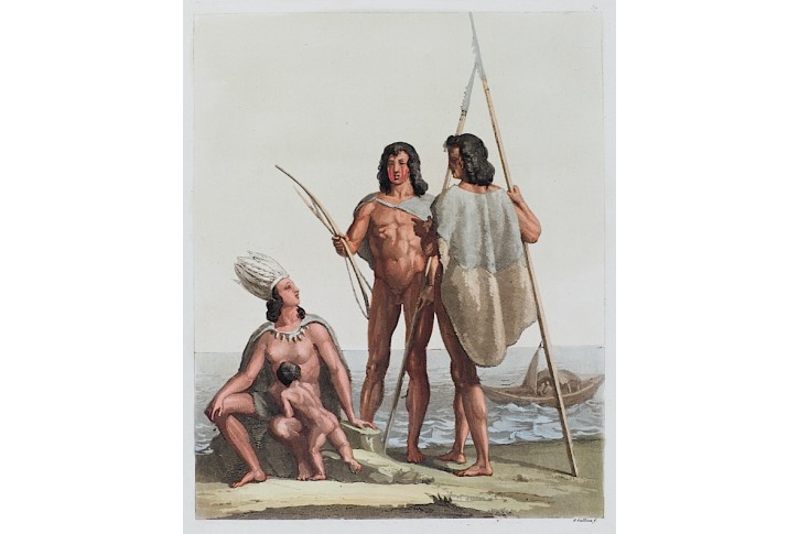 Indiáni rybáři, barevná akvatinta, 1816