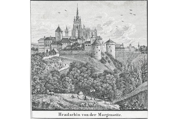 Praha Hradčany, VASQUEZ, litografie, 1840