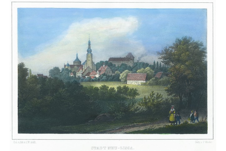 Lysá nad Labem, Semmler, kolor.  litografie, 1845