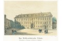 Praha Valdštejnský palác, litogr., Sandmann,1850