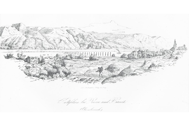 Braník Dvorce, Wenzig, litografie, 1857