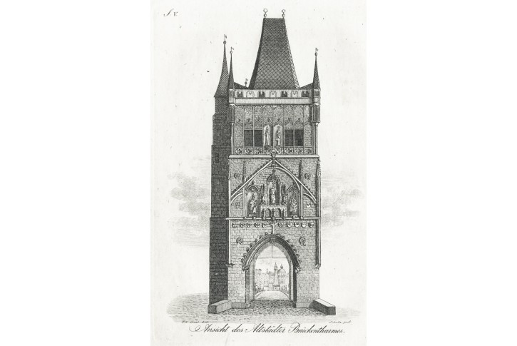 Praha Staroměstská věž, Selisko mědiryt, 1827