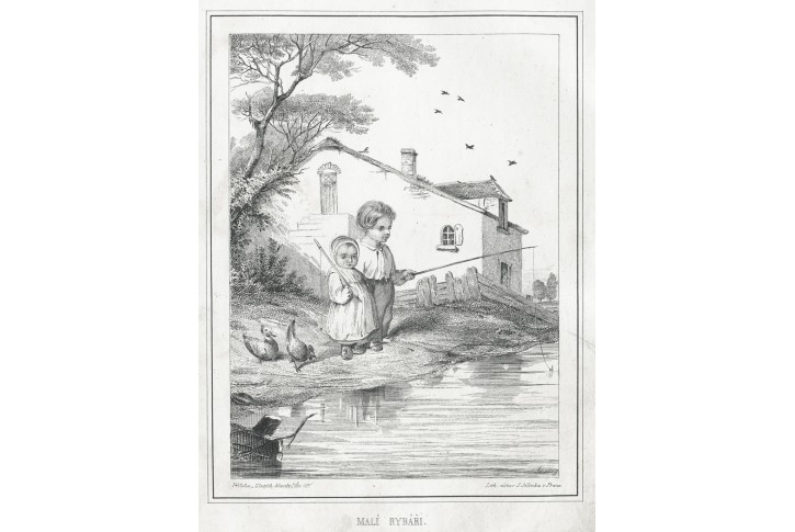 Rybáři malí, Zlaté klasy, litografie, 1856