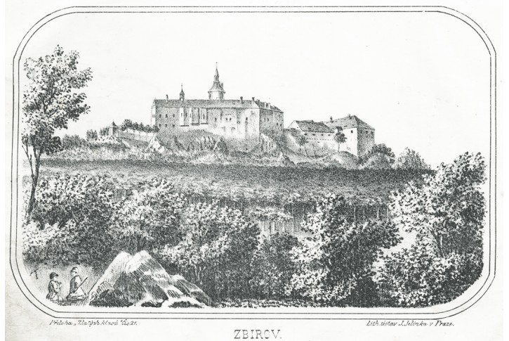 Zbiroh, Zlaté klasy, litografie, 1856