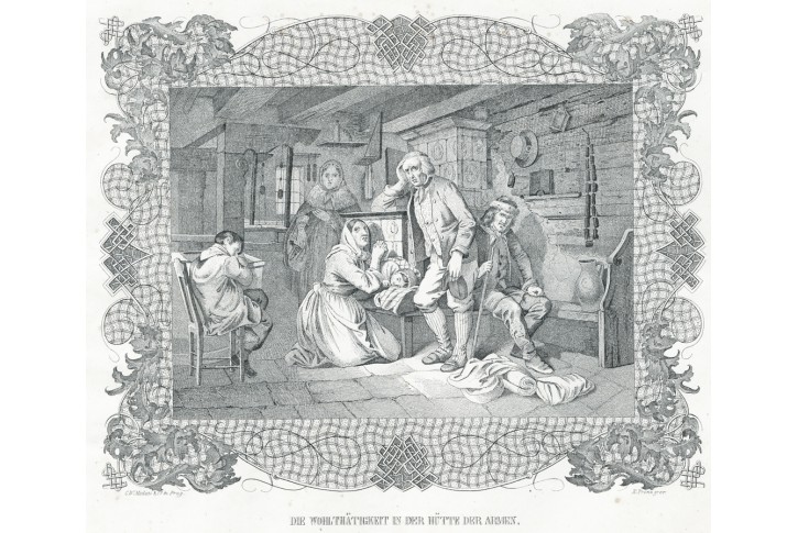 Chudoba,  Medau litografie, 1848