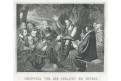 Cromwel pře bitvou  Dubar,  Medau litografie, 1848