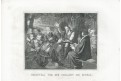 Cromwel pře bitvou  Dubar,  Medau litografie, 1848