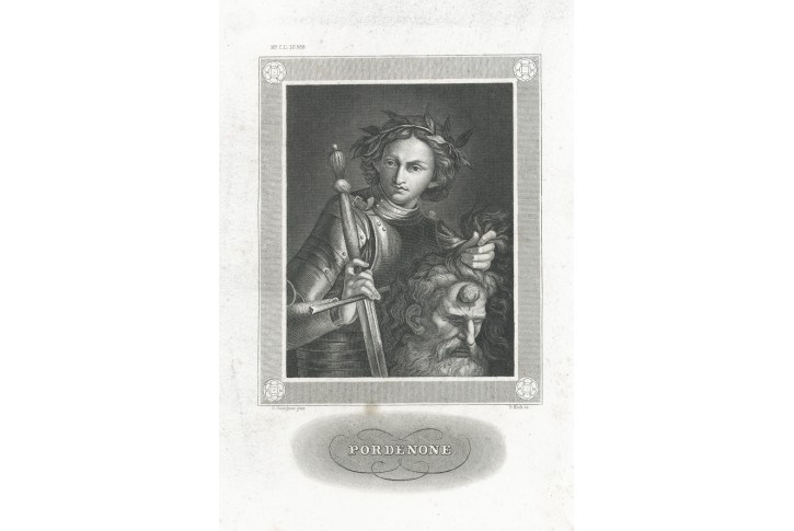 David a Goliáš, dle Pordenonne oceloryt, (1850)