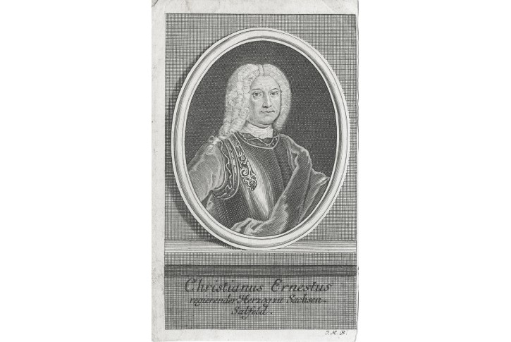 Christian E. Sachsen Salfeld, mědiryt, (1740)