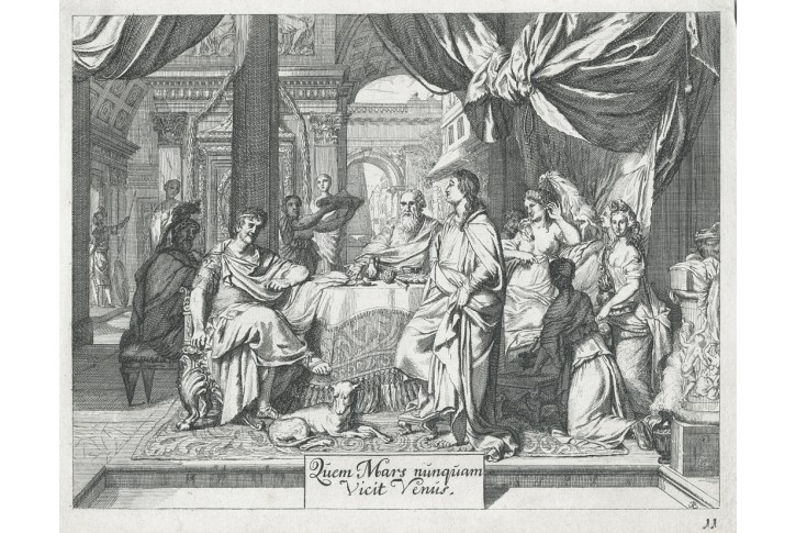 Kleopatra a Mark Antonius , mědiryt , (1690))