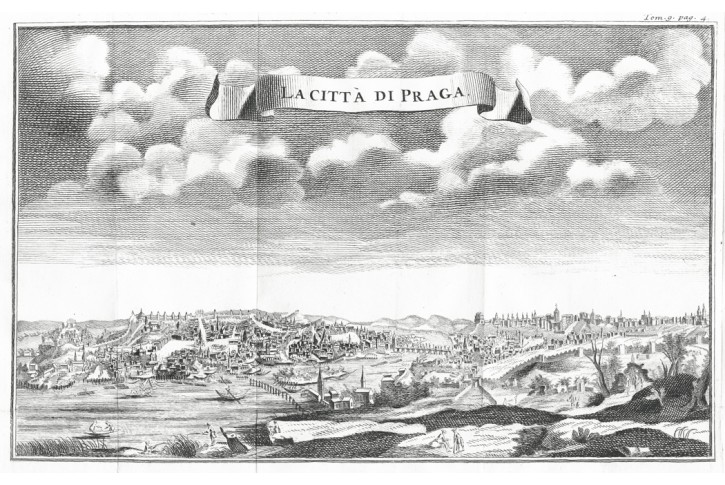 Praha Citta di Praga, Salmon,  mědiryt, 1739