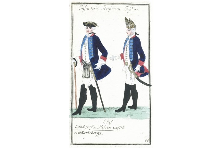 Německo uniformy 46., Schmalen, mědiryt, 1787