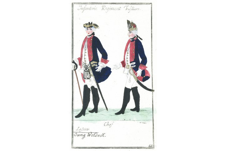 Německo uniformy 42., Schmalen, mědiryt, 1787