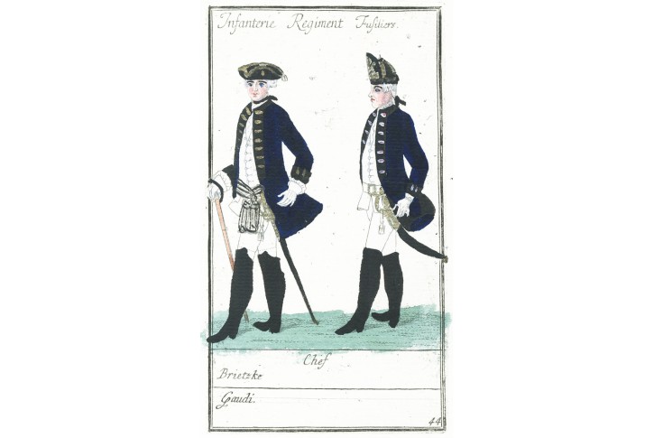 Německo uniformy 44., Schmalen, mědiryt, 1787