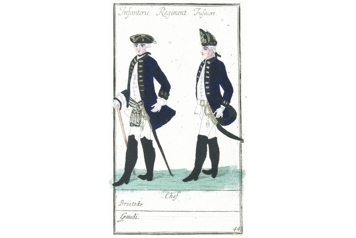 Německo uniformy 44., Schmalen, mědiryt, 1787