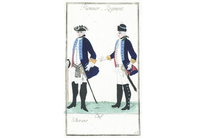 Německo uniformy 45., Schmalen, mědiryt, 1787