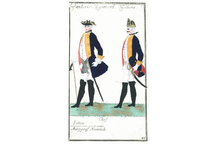 Německo uniformy 41., Schmalen, mědiryt, 1787