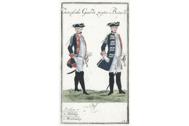 Německo uniformy 15., Schmalen, mědiryt, 1787