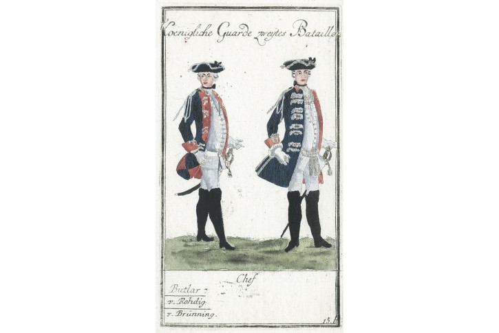 Německo uniformy 15., Schmalen, mědiryt, 1787