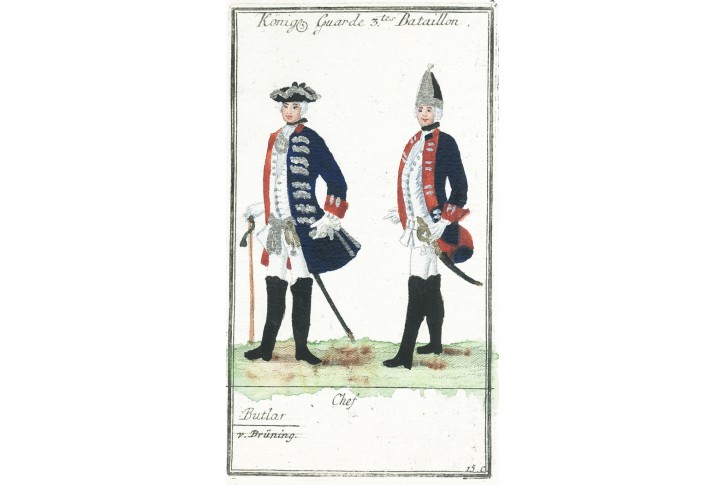 Německo uniformy 15.c, Schmalen, mědiryt, 1787