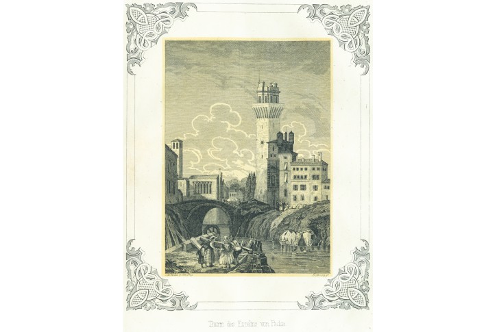 Padova - Padua, Medau, litografie, 1848