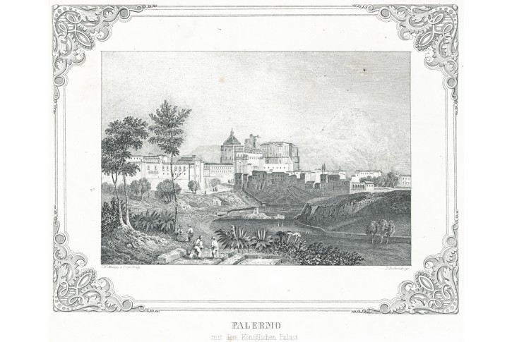 Palermo, Medau, litografie, 1848